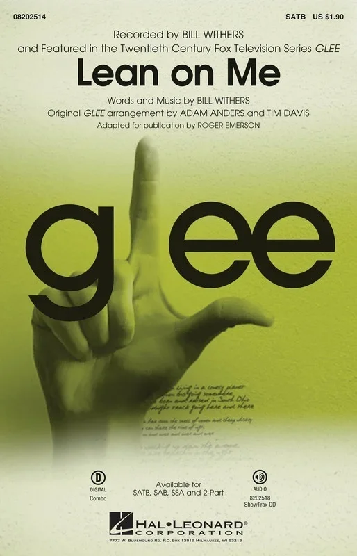 Lean On Me From Glee 2Pt (Octavo)