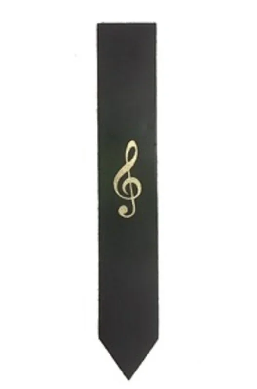 Leather Bookmark G Clef Black/Gold