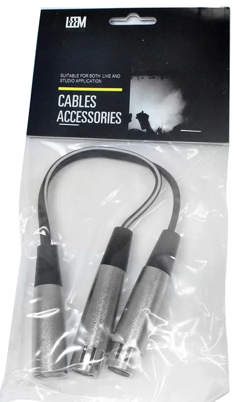 Leem 6″ Y-Cable (XLR Male – 2 x XLR Female)