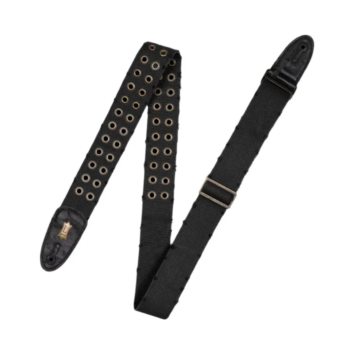 LEVYS MC8TWEYBLK 2 ” Tear Wear Cotton Guitar Strap w/ Brass Eyelets