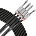 Livewire Advantage Interconnect Dual Cable 1/4″ TS Male to 1/4″ TS Male 3 ft. Black