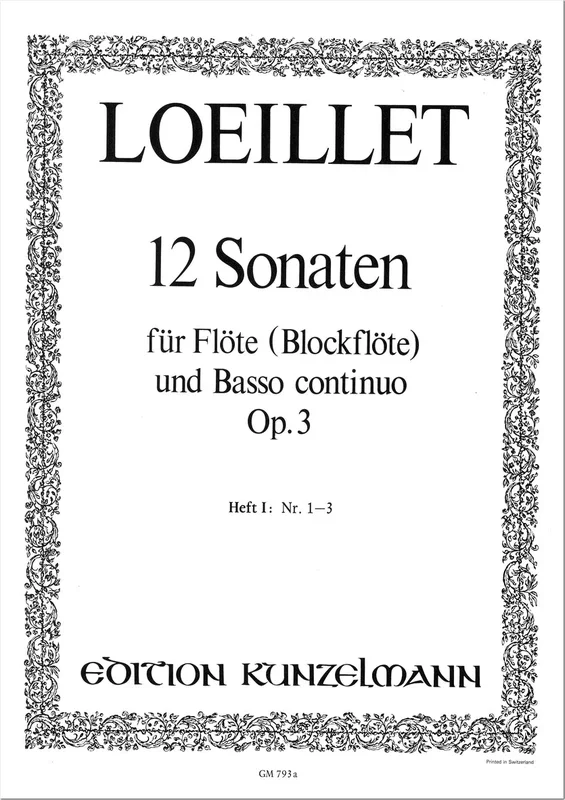 Loeillet: Flute Sonatas, Op. 3 – Volume 1 (Nos. 1-3)