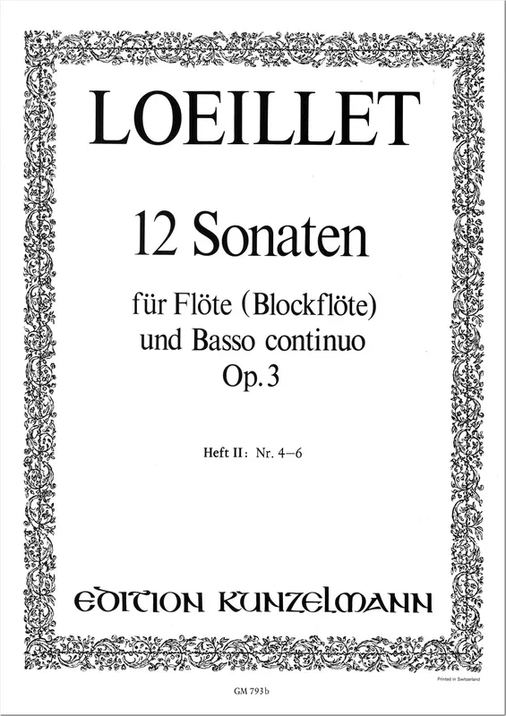 Loeillet: Flute Sonatas, Op. 3 – Volume 2 (Nos. 4-6)