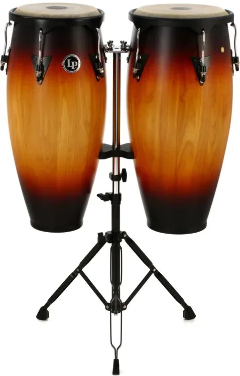 LP LP646NYVSB 10 ” & 11 ” City Series Conga Set w/ Double Stand – (Vintage Sunburst)