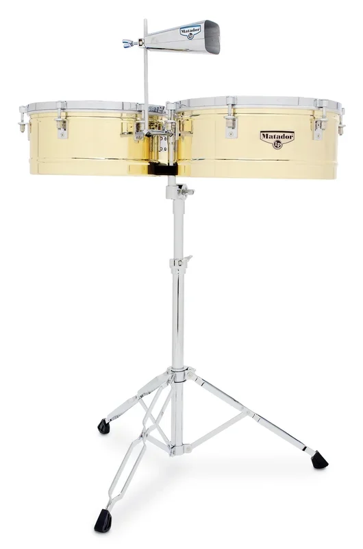 LP Matador 14″/15″ Timbales – Brass with Chrome Hardware