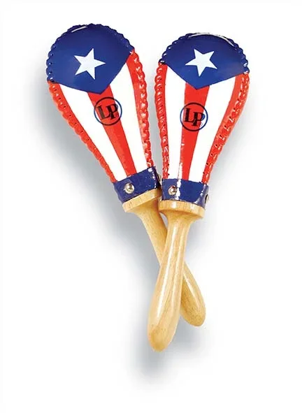 LP Salsa Rawhide Maracas Puerto Rican Flag