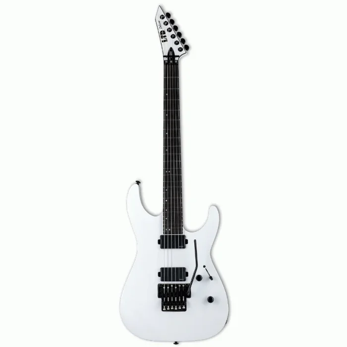 LTD M-1000 Snow White Electric Guitar with Neck-Thru Construction and Fishman Fluence Modern Humbuckers