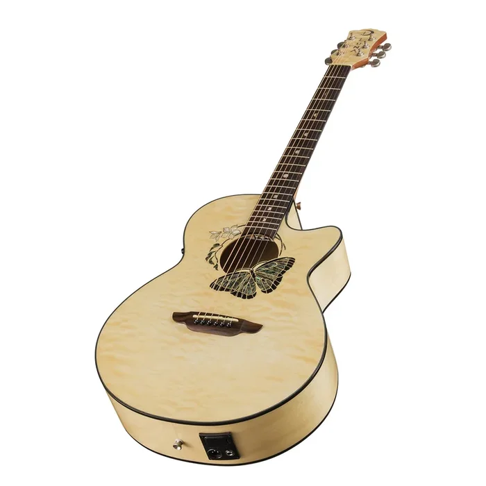 Luna FAUBTFLY Fauna Butterfly Folk C/E Acoustic Guitar