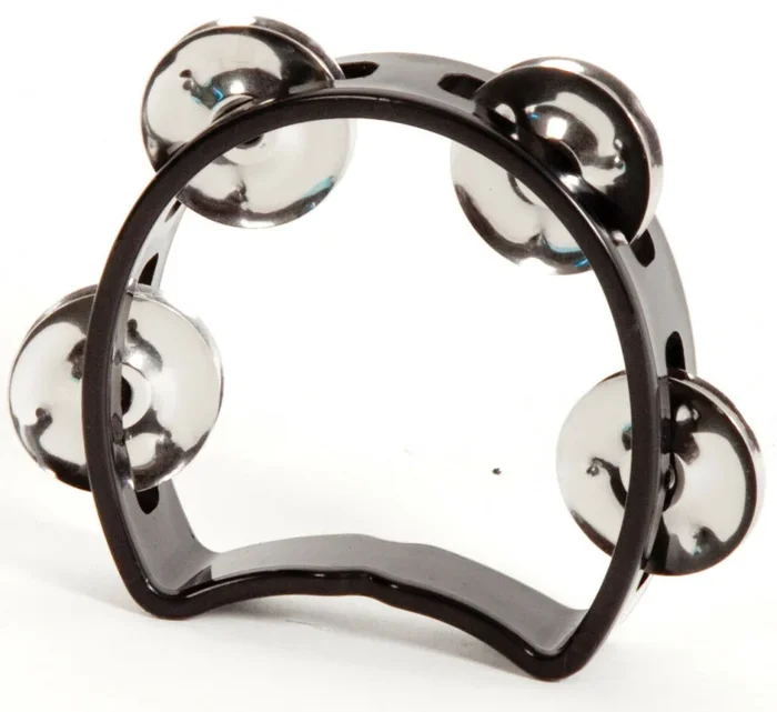 MANO PERCUSSION 3.5″ Junior Tambourine, Headless, Black ABS rim, jingles