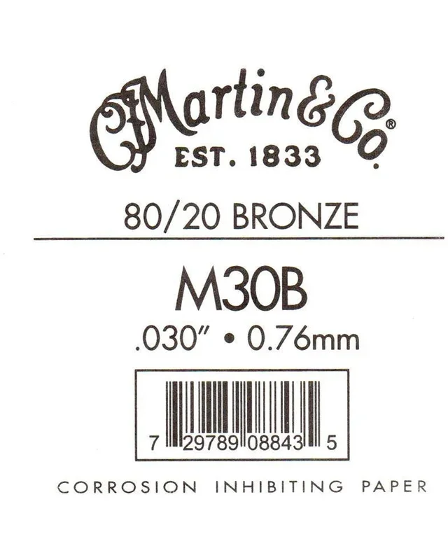 Martin Bronze Wound Ball End Single String .030
