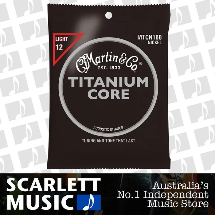 Martin Titanium Core Nickel Acoustic Guitar Strings, Light (12-55)