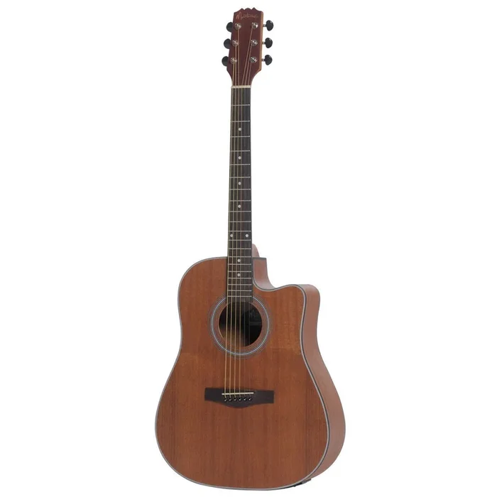 Martinez ‘Mahogany Series’ Mahogany Acoustic-Electric Dreadnought Cutaway Guitar (Natural Satin)