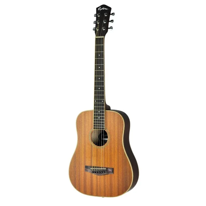 Martinez ‘Mahogany Series’ Mahogany Solid Top Deluxe Acoustic-Electric Babe Traveller Guitar (Natural Satin)