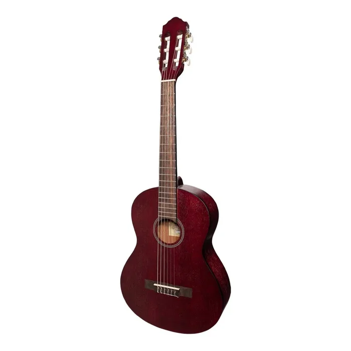 Martinez ‘Slim Jim’ 3/4 Size Student Classical Guitar with Built In Tuner (Red)