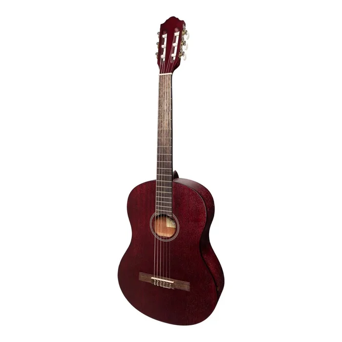 Martinez ‘Slim Jim’ Full Size Student Classical Guitar with Built In Tuner (Red)