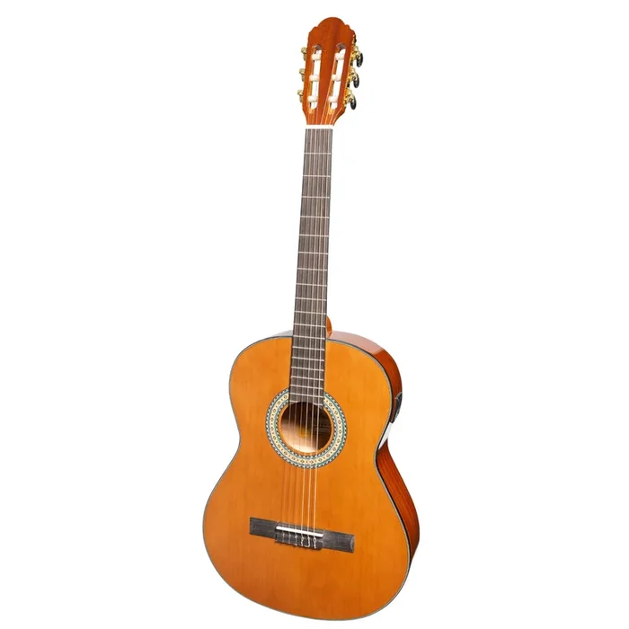 Martinez ‘Slim Jim’ G-Series Left Handed Full Size Classical Guitar with Built-in Tuner (Natural-Gloss)