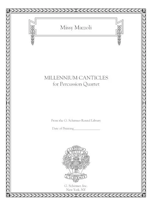 Mazzoli: Millennium Canticles (for percussion quartet)
