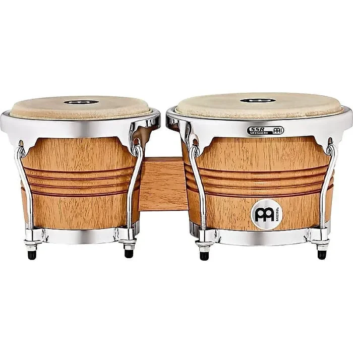 Meinl WB200SNT-M 6 3/4 ” & 8 ” Wood Bongos in Super Natural w/ Chrome Hardware