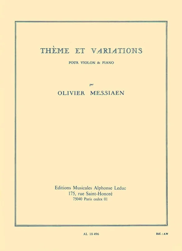 Messiaen: Thème et variations