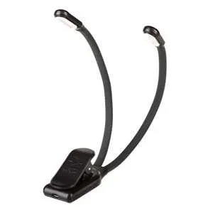 Mighty Bright DuoFlex Dual LED Music Stand Light – 40 Lumens Dimmable Warm White (3000K)