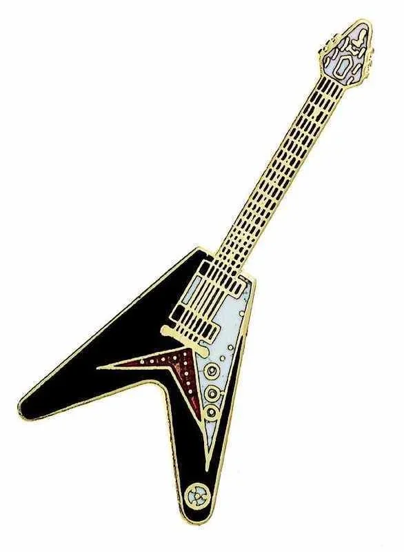 Mini Pin Flying V Guitar Black