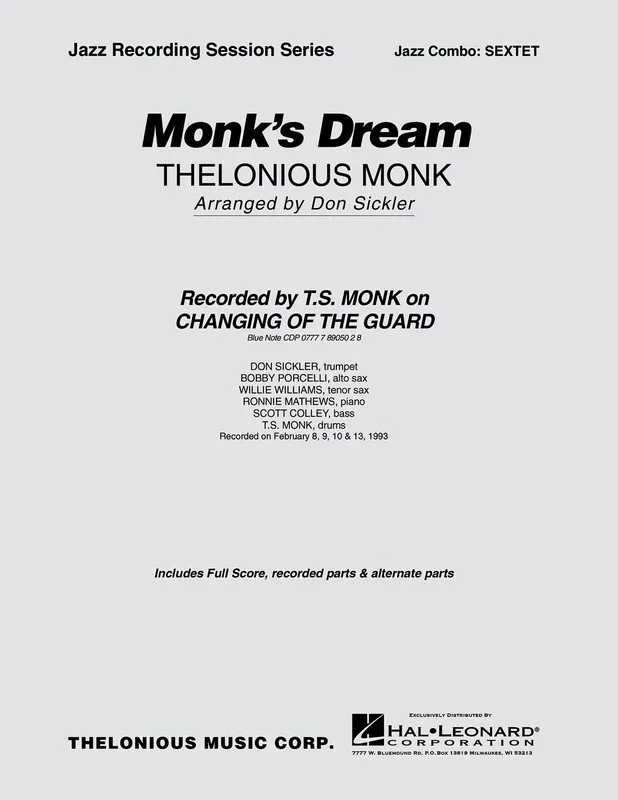 Monks Dream 3 Hns Rhythm Sextet Sfm4-5 (Music Score/Parts)