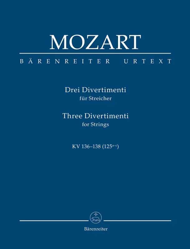 Mozart: Divertimenti 3 K136-8 – Study Score