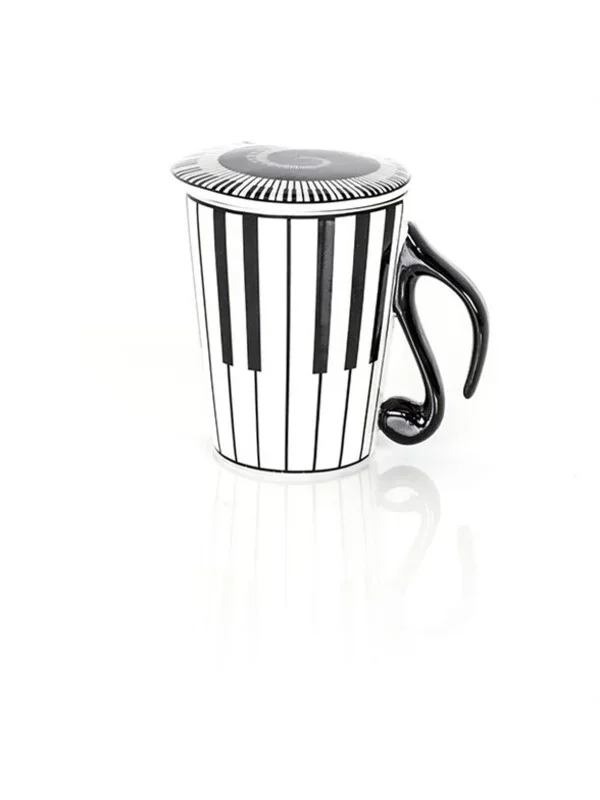 Mug With Lid And Keyboard Pattern