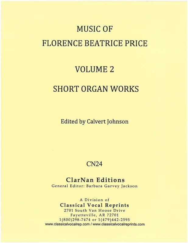 Music of Florence Price – Volume 2 (Short Organ Works)