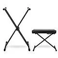 Musician’s Gear KBX2 Double-Braced Keyboard Stand & Deluxe Keyboard Bench Standard