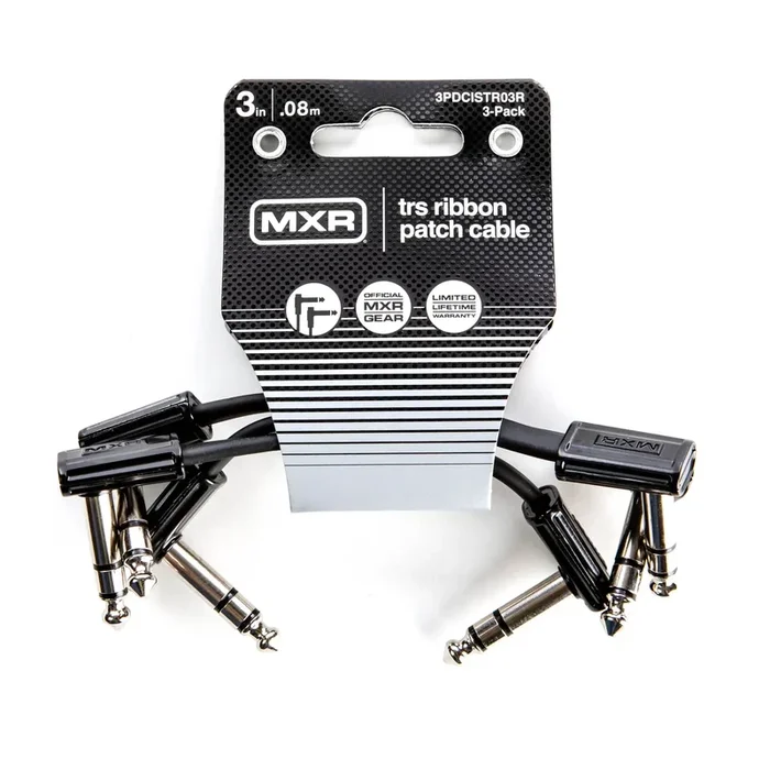 MXR Ribbon TRS Patch Cable 3 Inch – 3 Pack