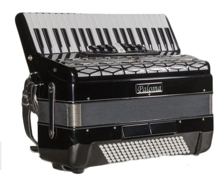 Paloma 708D 120 Bass Accordion Italian Reed-Black