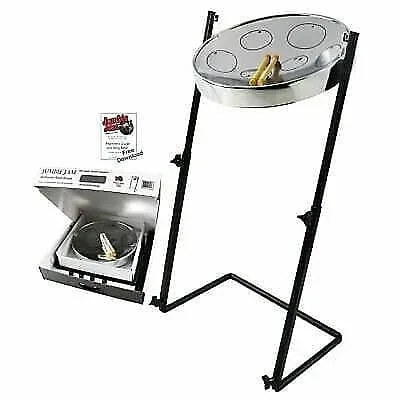 Panyard W1162 Jumbie Jam Chrome Steel Drum Pan Ready-To-Play-Kit w/ Metal Z-Floor Stand