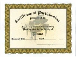 Participation Certificates – Piano