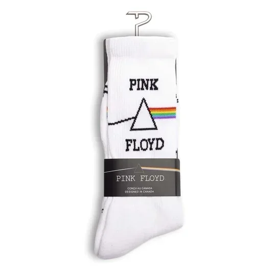 Perris Licensed PINK FLOYD “Dark Side of the Moon” Large Crew Socks in White (1-Pair)