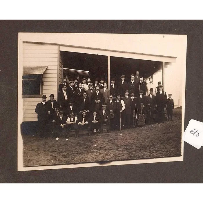 Photo: Outside Gathering of Men