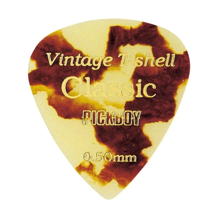 Pickboy Vintage Tortoiseshell Guitar Picks – 12 Pack, 0.50mm, Made in Japan