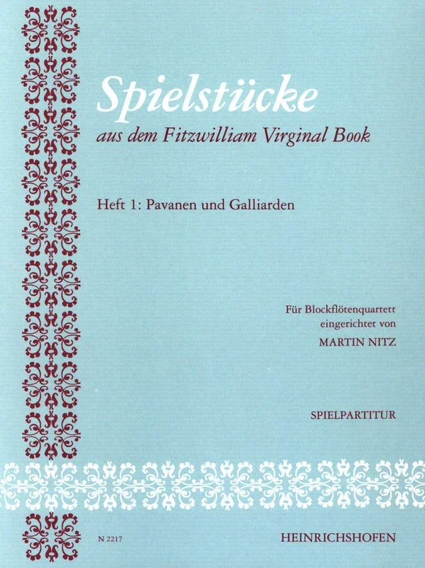 Pieces from the Fitzwilliam Virginal Book – Volume 1 (arr. for recorder quartet)