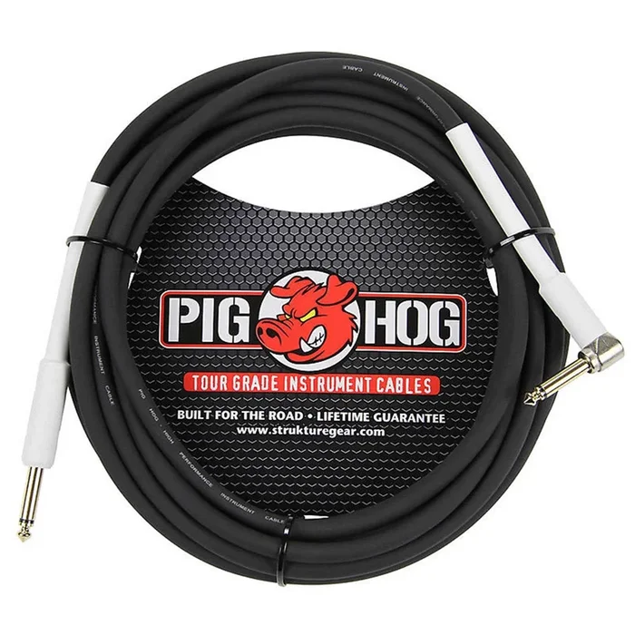 Pig Hog PH186R 18.5′ Right Angle Instrument Cable 8mm