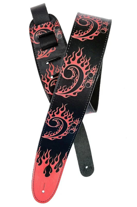 Planet Waves Hot Rod Collection Leather Guitar Strap, Bass Clef