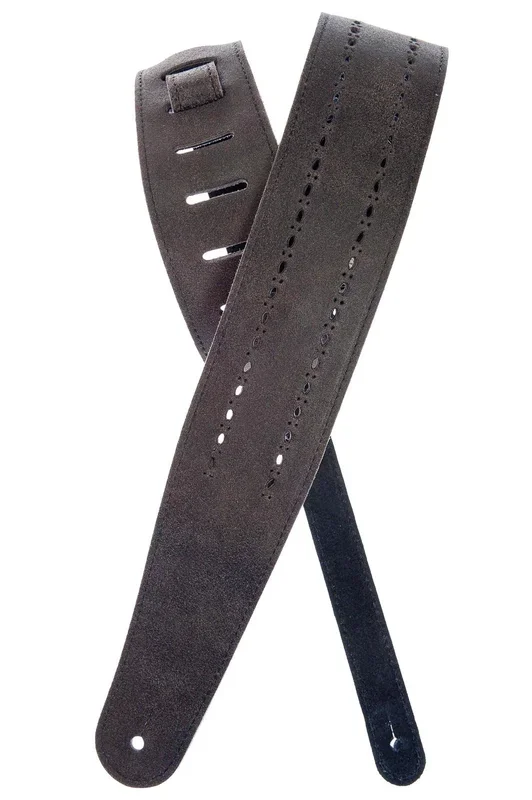 Planet Waves Vented Leather Guitar Strap, Black Rows