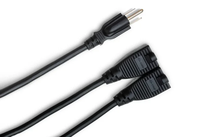 Power Extension Y Cable, Dual NEMA 5-15R to NEMA 5-15P