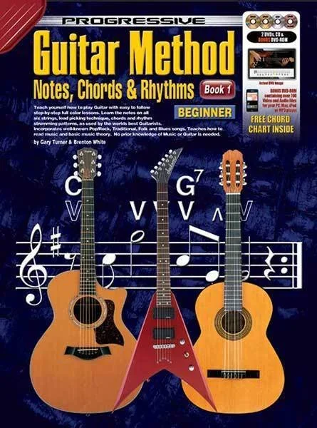 Progressive Guitar Method Notes, Chords And Rhythms Book/CD/DVD(2)/DVD-Rom Book