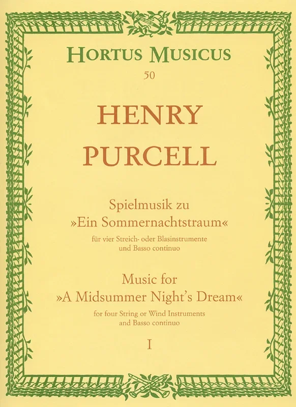 Purcell: Midsummer Nights Dream Pt 1 Full Score