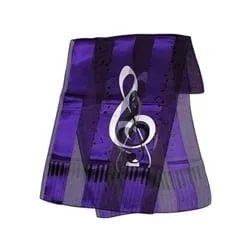 Purple Keyboard & G Clef Scarf, 13″ x 60″