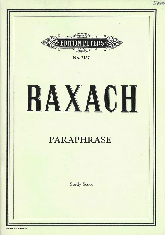Raxach: Paraphrase for Alto Voice and 11 Players