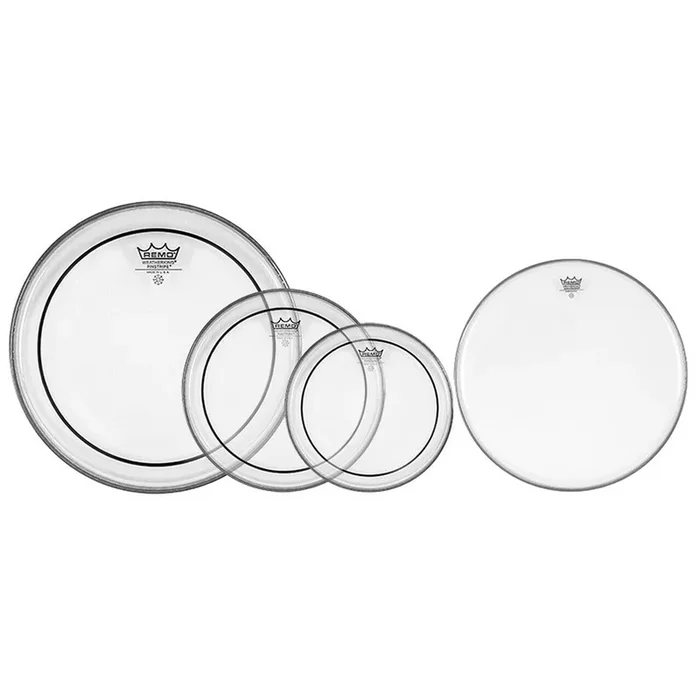 Remo Pinstripe Clear 10 12 16″ Fusion Plus Propack w/ 14″ Coated Ambassador