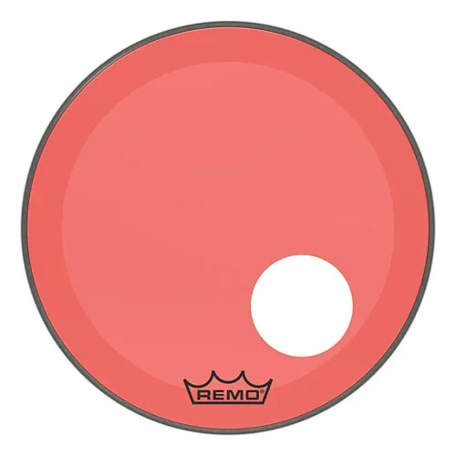 Remo Powerstroke P3 Colortone Red Bass Drumhead 20″ w/ 5″ Offset Hole