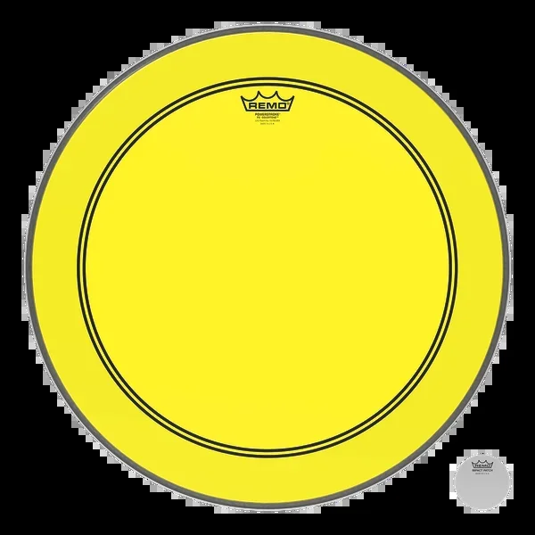 Remo Powerstroke P3 Colortone Yellow Bass Drumhead 22″ w/ 5″ Offset Hole