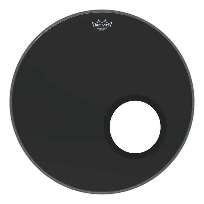 Remo Powerstroke P3 Ebony Bass Drumhead 20″ w/ 5″ Black Dynamo Port